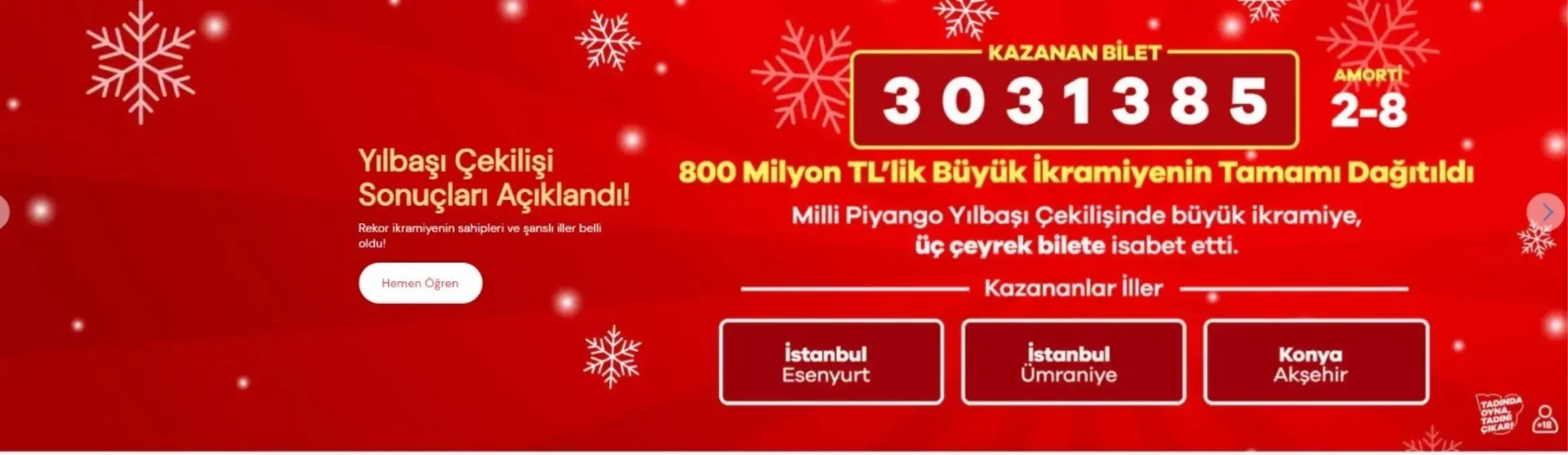 Yılbaşı Çekilişinde 800 Milyon Liralık Büyük İkramiye Şansı