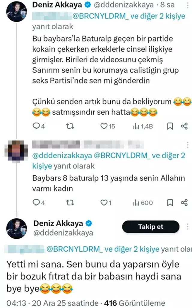 Deniz Akkaya tartışma ekran görüntüsü