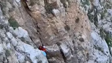 Fethiye Kayalıklarında Mahsur Kalan Keçi MAG Ekipleriyle Kurtarıldı