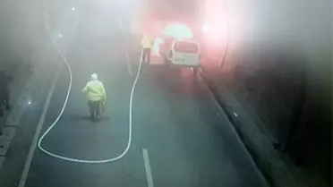 Kahramanmaraş'ta Tünelde Araç Yangını Kontrol Altına Alındı