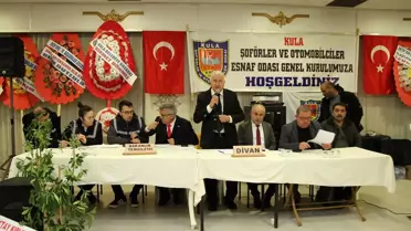 Kula Şoförler Odası'nda Oktay Kırlı %50 Oy Farkıyla Yeniden Başkan Seçildi