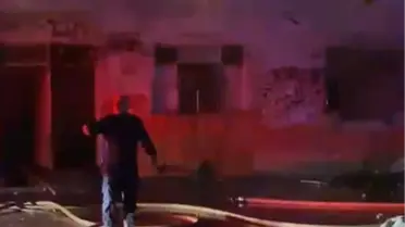 Yangın sonrası binanın iç kısmı