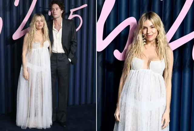 Sienna Miller elbisenin detay fotoğrafı