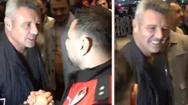 Sadettin Saran polislerle esprili diyalog kuruyor