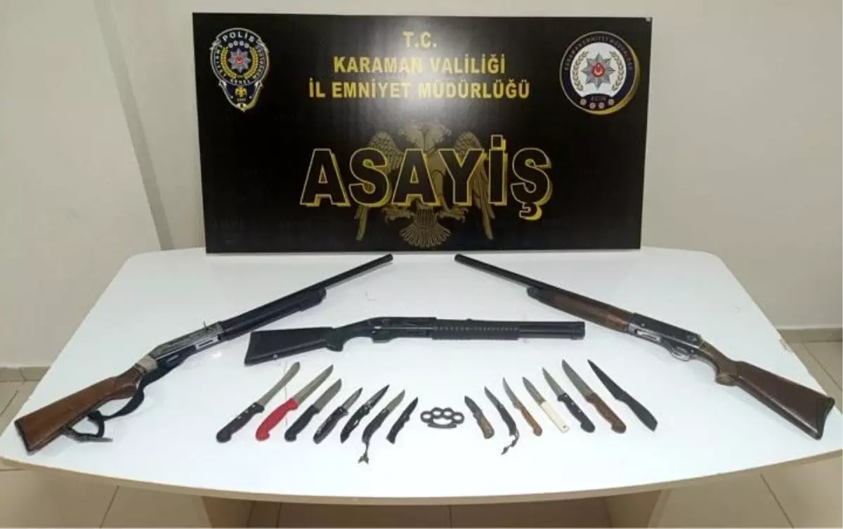 Karaman’da Silah ve Uyuşturucu Operasyonu: 3 Şahıs Tutuklandı