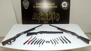 Karaman’da Silah ve Uyuşturucu Operasyonu: 3 Şahıs Tutuklandı