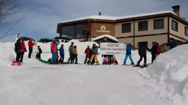 Handüzü Yaylası'nda kayak keyfi