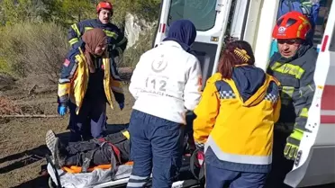 Devrilen traktörün fotoğrafı