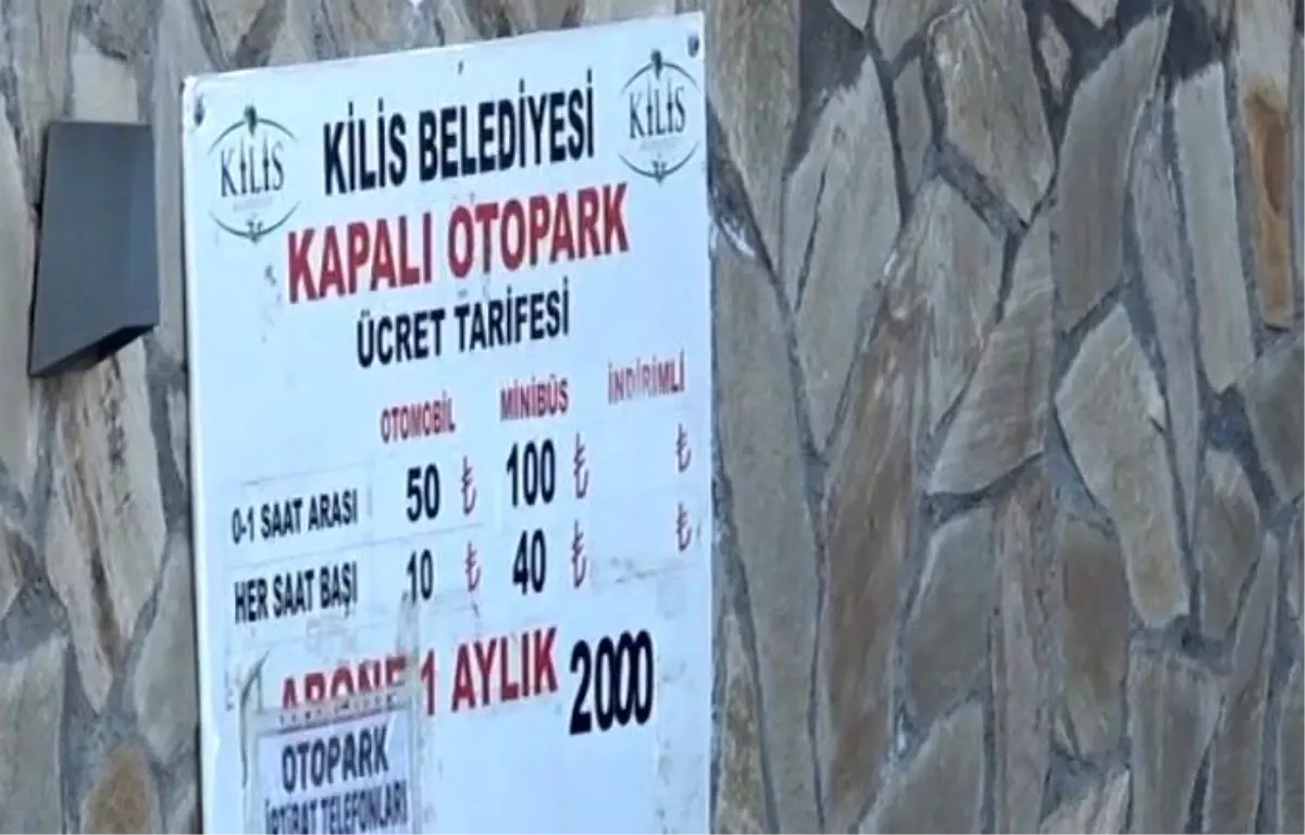 Kilis Belediyesi Otopark Ücretlerine %100 Zam: Aylık Abonelik 2.000 TL'ye Çıktı