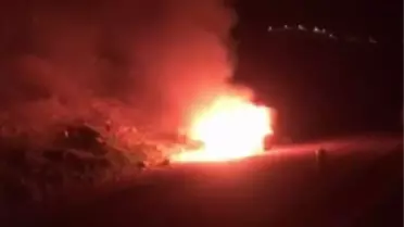 Yanmış otomobil görüntüsü