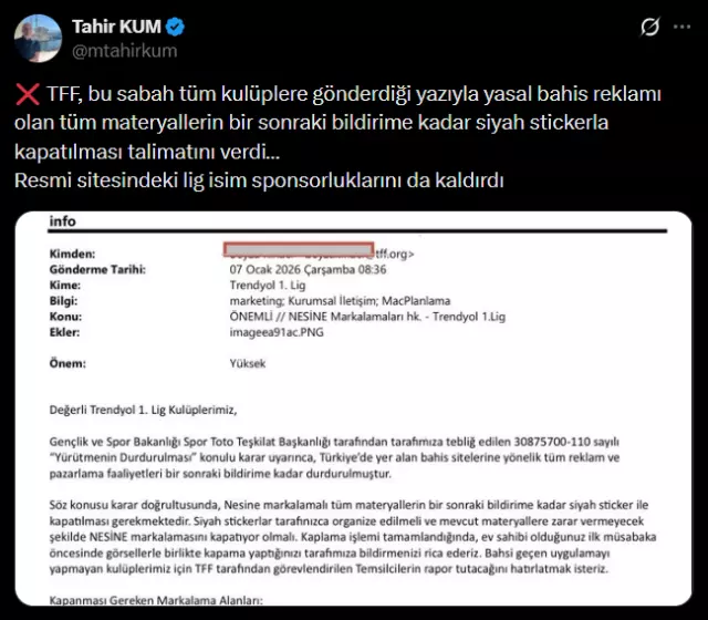 Stadyumda kaldırılan bahis reklamları
