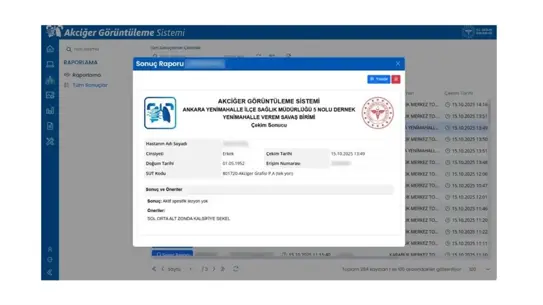 Akciğer görüntüleme arayüzü