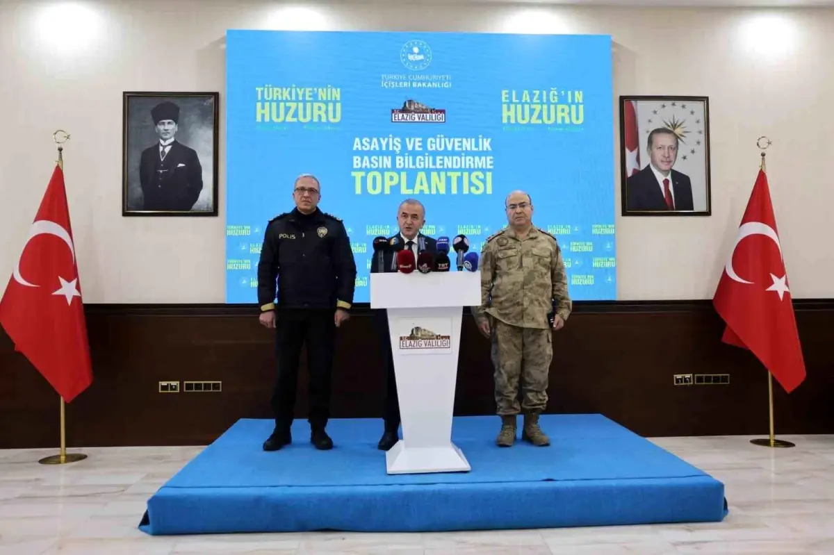 Elazığ’da 2025 Güvenlik Bilânçosu: Suç Oranları Düşüşte, 1.502 Kişi Yakalandı