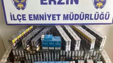 Araç içinde bulunan kaçak sigara paketleri