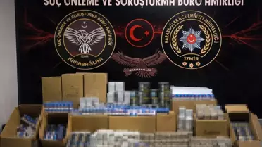 Operasyon alanındaki ele geçirilen makaronlar