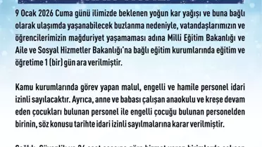 Elazığ’da kar yağışı ve okul kapalı