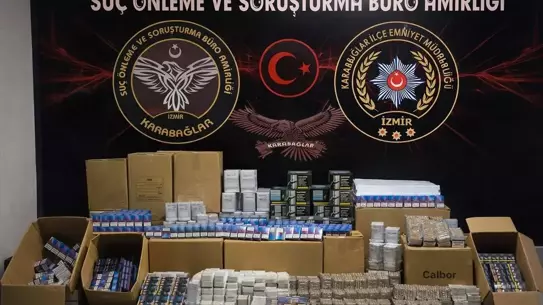 İzmir Karabağlar’da Büyük Kaçakçılık Operasyonu: 500 Bin Makaron ve Uyuşturucu Ele Geçirildi