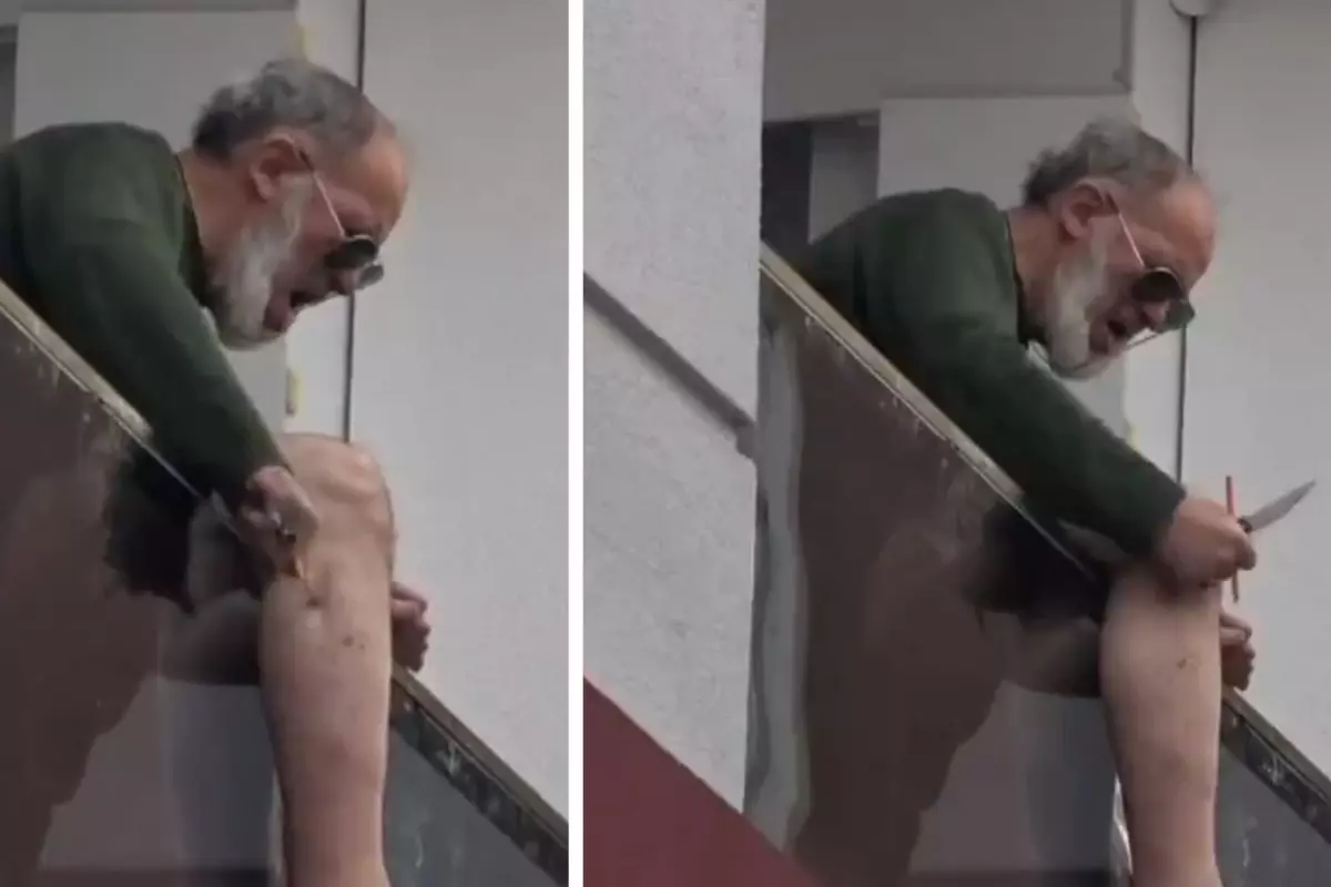 Samsun’da Şok Olay: 62 Yaşındaki Adam Bıçakla Balkondan Atlamaya Çalıştı