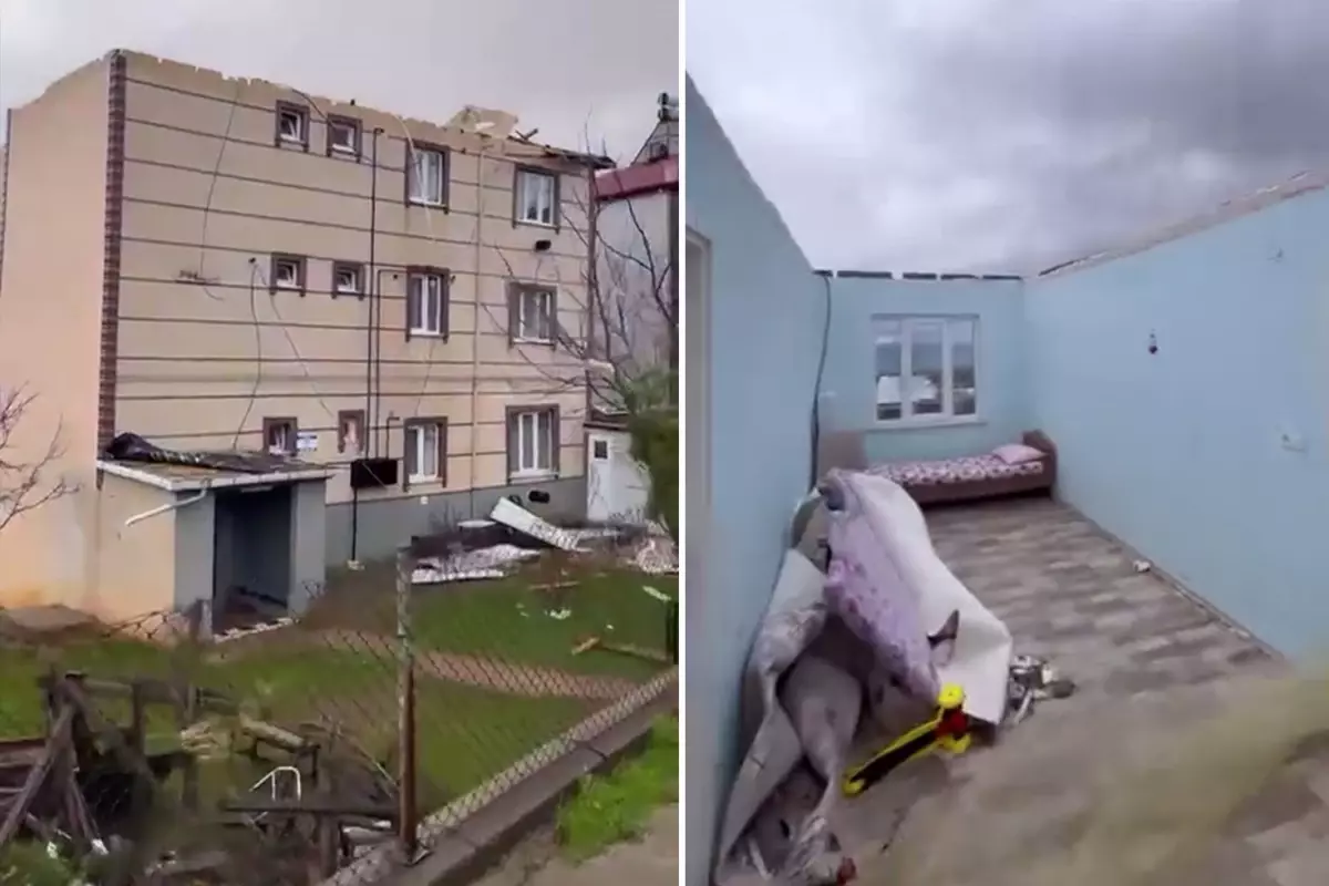 Kocaeli Körfez’de Fırtına Çatısı Uçuran Evlerin Şok Edici Görüntüleri