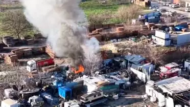 İnegöl’te Geri Dönüşüm Tesisinde Çıkan Yangın Kontrol Altına Alındı