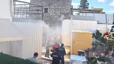 Yangın sonrası itfaiye ekipleri