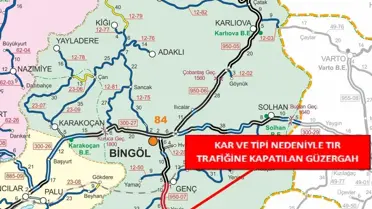 Bingöl‑Diyarbakır yolunda yoğun kar