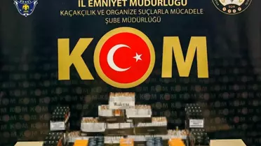 Operasyon sırasında ele geçirilen makaronlar