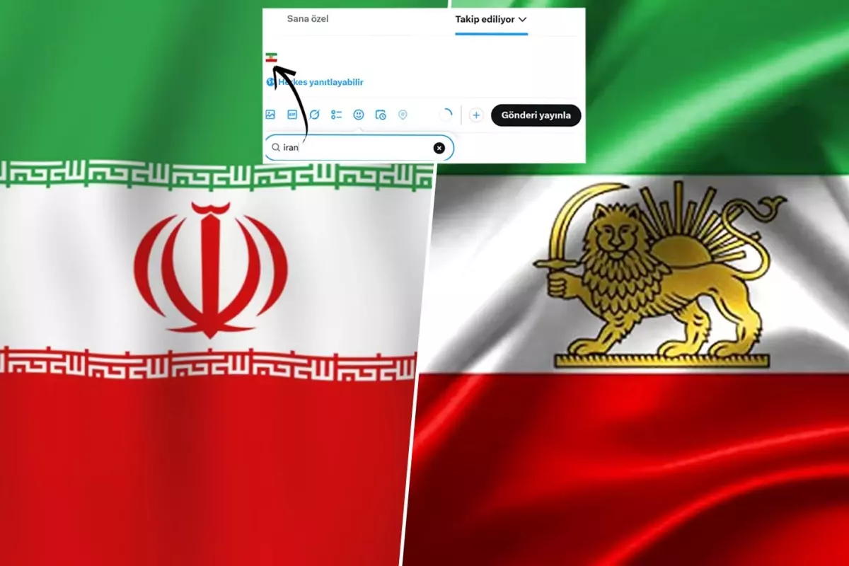 X Platformu İran Bayrağını 'Aslan ve Güneş' Simgesiyle Güncelledi