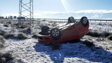 Erzincan‑Erzurum Karayolunda Şarampole Devrilen Otomobilde 2 Yaralı