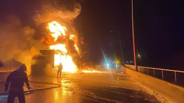 TAG Otoyolu'nda yangın anı