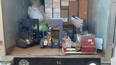 Operasyon sırasında ele geçirilen kaçak tütün