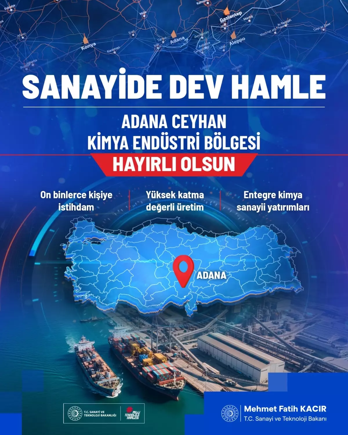 Adana Ceyhan’da 29,3 Milyon Metrekarelik Kimya Endüstri Bölgesi Resmi Olarak Açıklandı
