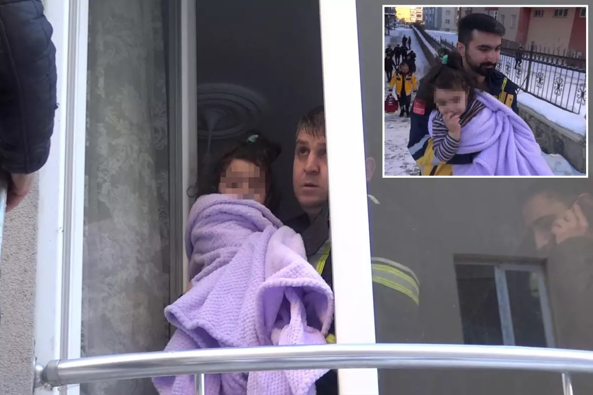 Erzurum Palandöken'de 1,5 Yaşındaki Bebek Pencere Yoluyla Kurtarıldı