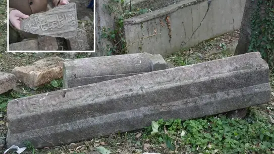 Kazı alanındaki arkeolojik kalıntılar