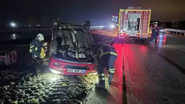 Hatay’da Kontrol Kaybı Sonucu Araç Takla Attı, 2 Yaralı