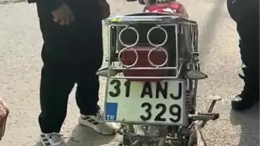Hatay’da Yüksek Sesli Egzozlu Motosiklete 12.400 TL Para Cezası Kesildi