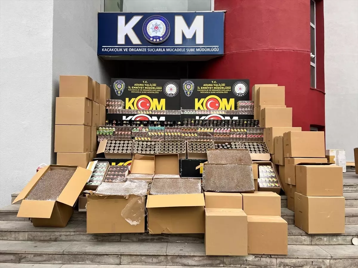 Yüreğir'de Kaçak Tütün Operasyonu: 700 Bin Makaron ve 1.720 Paket Nargile Tütünü Ele Geçirildi