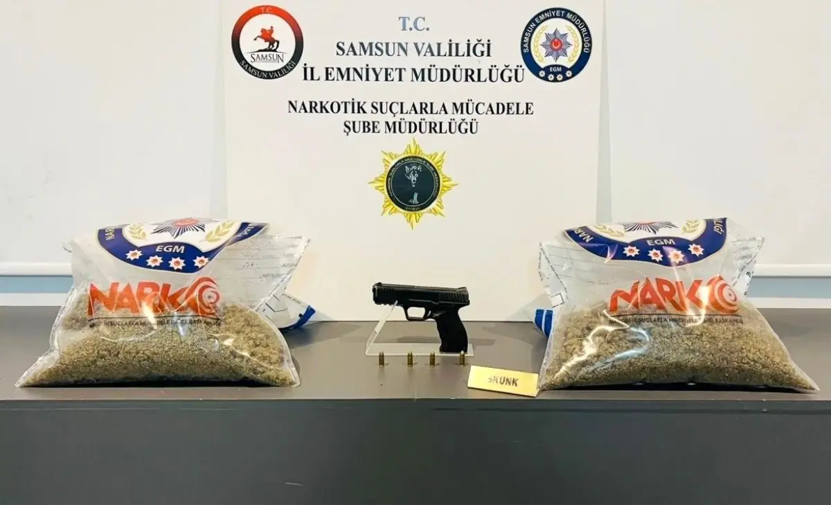 Samsun’da Narkotik ve Silah Operasyonu: 2 Kg Skunk ve Ruhsatsız Tabanca Ele Geçirildi