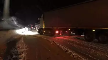 Alacabel kar yağışı sonrası yol görüntüsü