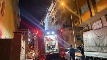 Yangının yayılmasını önleyen itfaiye hortumu