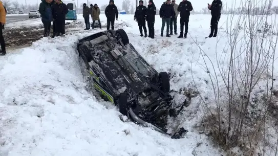 Kaza sonrası polis aracının fotoğrafı
