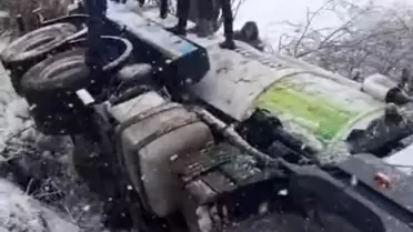 Vidanjör şarampole devrildi