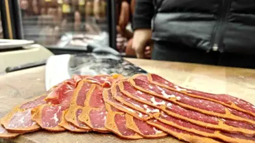 Kayseri pastırma üretim tesisinden görüntü