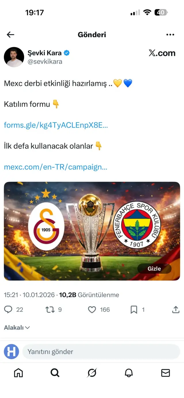 Fenomenlerin MEXC kampanyasını tanıttığı sosyal medya gönderisi