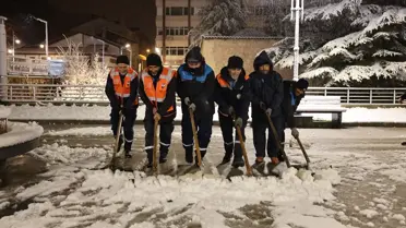 Tokat'ta kar temizleme çalışması