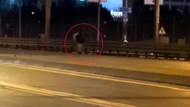 E-5 trafiğinde yaya ile oluşan tıkanıklık