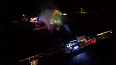 Yangın sonrası fabrikadan görüntü