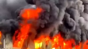 Yangın sonrası şantiye görüntüsü