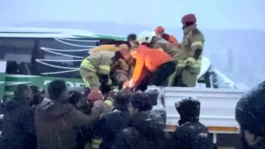 Kazanın ardından otobüsün hasar görmüş hali