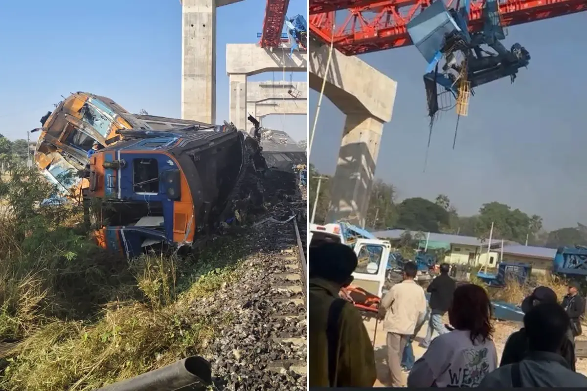 Tayland’da İnşaat Vincinin Trene Çarpmasıyla 22 Ölü, Çok Sayıda Yaralı